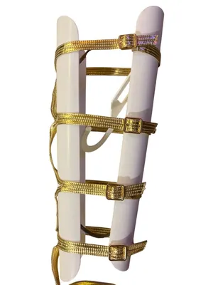 FUN Gold Gladiator Knee High Heels Strappy Sandals Women's 8 Used thumbnail 15