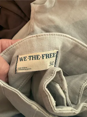 We The‎ Free People Jayde Flare Jeans High Rise Stretch Denim Light Gray thumbnail 6