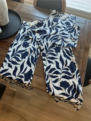 NWT Cloth & Stone SET Satin Floral Blue Tank Pant M thumbnail 5
