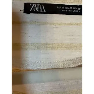 Zara Women’s Yellow & Cream lightweight Lagenlook Textured Tunic‎ Sz M thumbnail 3