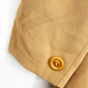 Neiman Marcus Womens Camel Tan Wool Blend Longline Vintage 90s Blazer Size 12 thumbnail 8