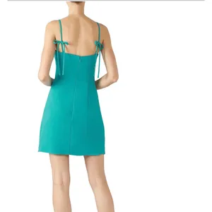 Amanda Uprichard Roxi Mini Sheath Sleeveless Dress in Teal Green Women's S thumbnail 3