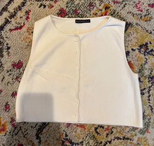 Brandy Melville Button Tank Top White thumbnail 1