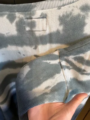 American Eagle Outfitters Pale Blue & White Tie-Dye Crewneck thumbnail 8