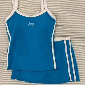 Fancy Blue Tennis Skirt - Women's Athletic Skort thumbnail 1