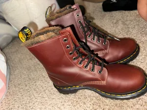Cherry Fleece Lined Dr. Martens thumbnail 1