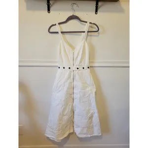 Rent the runway sz 4 proenza schouler solid white zipper down front sundress thumbnail 4