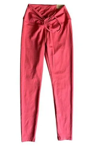 VICTORIA'S SECRET PINK Red Adjustable Waist Ruched Leggings, Medium thumbnail 1