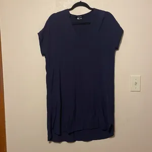 Madewell Navy Blue‎ Bicoastal Dress Slouchy Shift Short Sleeve Size XS thumbnail 4