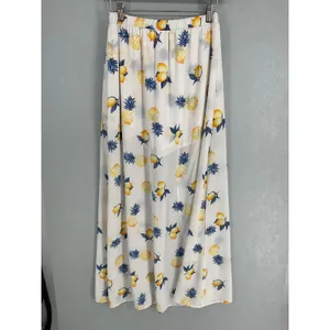 Altar'd State Womens Maxi Skirt Tropical Pineapple Lemon Print White Small thumbnail 3