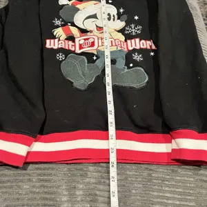 Disney Walt World Mickey Mouse Christmas Sweatshirt Black Red White Size Medium thumbnail 2