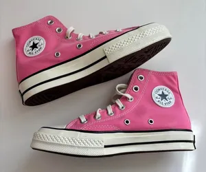 Pink Converse Chuck Taylor All Star high top trainers thumbnail 2