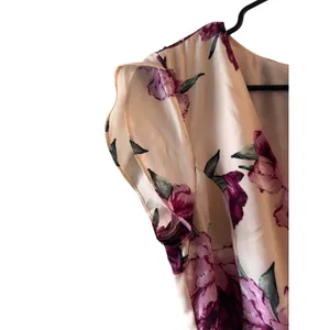 Lulus Pink Purple Floral High-Low Wrap Maxi Dress Women Sz M thumbnail 12