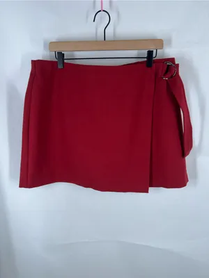 SPANX Ponte Wrap Mini Skirt Skort Deep Red Built-In Shorts Size 1X NWT thumbnail 2