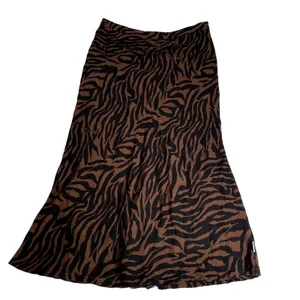 BRIXTON Helena Midi Skirt High Waist Black‎ Brown Zebra Animal Print Medium M thumbnail 2