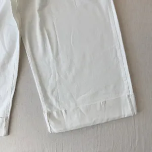 Maeve Anthropologie Wide Leg Crop Pleated Pants Womens 31T White Denim High Rise thumbnail 9