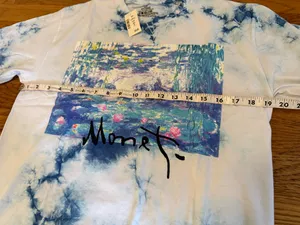 NWT Tie dye Monet water lilies T shirt size S thumbnail 9