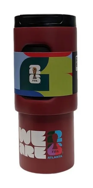 FIFA nwt Atlanta World Cup Stainless Steel Tumbler - Maroon & Black 20 oz thumbnail 1