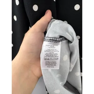 Women’s Ann Taylor Factory Large Black w/ White Polka Dot Blouse thumbnail 5