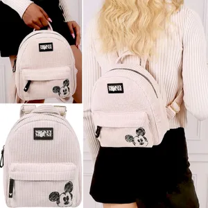 Disney Mickey Mouse Backpack, Beige, Corduroy, mini 24x20x9.5cm, Beige, One Siz thumbnail 2