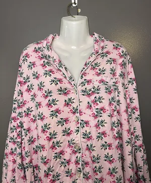 Vera Bradley Pajama Set Womens 2XL Pink Floral Jersey Button Front Lounge Pants thumbnail 1