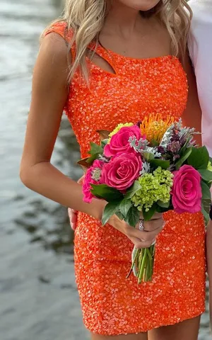 Primavera Couture Homecoming Dress Orange thumbnail 1