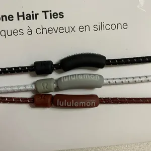 Lululemon New Silicone Hair Ties 3 Pack Black Grey Brown thumbnail 3