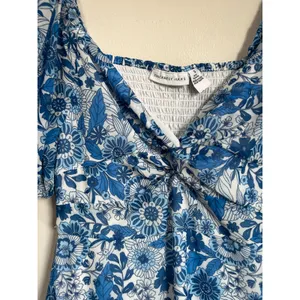 Sincerely Jules Blue Floral Puff‎ Sleeve Mini Dress Cottagecore Spring S thumbnail 4