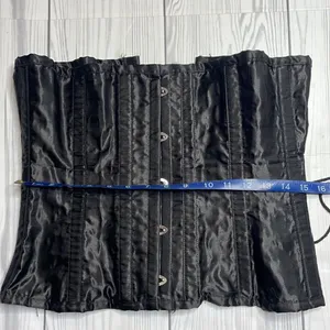 Vintage women’s satin lace up black corset size 30 L/XL thumbnail 5