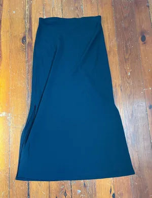 Vintage‎ Old Navy Black Maxi Skirt Stretch Slits Y2K Large thumbnail 1