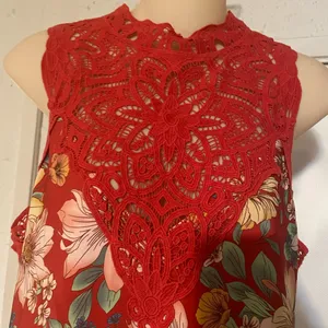 Miss Me Red Floral Dress thumbnail 4