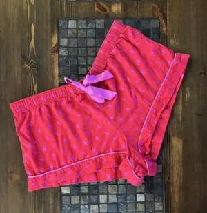 Vintage Y2K McBling Coquette Sparkly Victoria’s Secret Pajama Shorts size medium thumbnail 1
