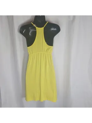 Papaya Halter Neck Fit and Flare Yellow Dress Small thumbnail 2