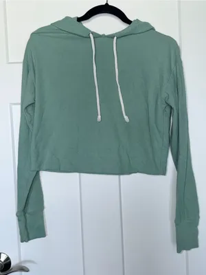 Lounge Life Crop Hoodie - Mint Green thumbnail 1