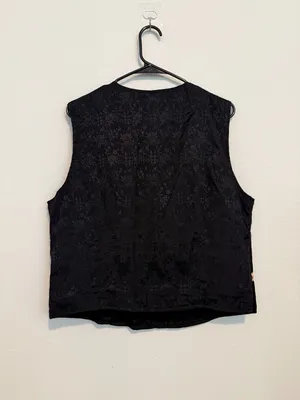 Vintage Black WhimsiGoth Patchwork Embroidered Vest thumbnail 3