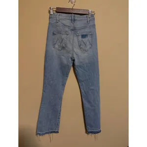 Mother The Hustler Ankle‎ Fray High Rise Flare Jeans Light Blue WashSz 24 thumbnail 6