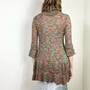 Vintage y2k Kessley Multicolor Rainbow Metallic Bell Sleeve Cardigan Sweater S thumbnail 2