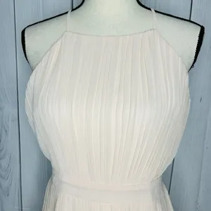NWT Just Me Women's Pink Lace Ruffle Tiered Boho Sleeveless Pleated Dress Size M thumbnail 2