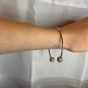 Silver Twist & rhinestone jewel Ball Bracelet Set costume unbranded regency glam thumbnail 7