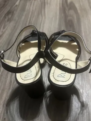 Black Knotted Leather Platform Block-Heel Sandals - Women's thumbnail 4