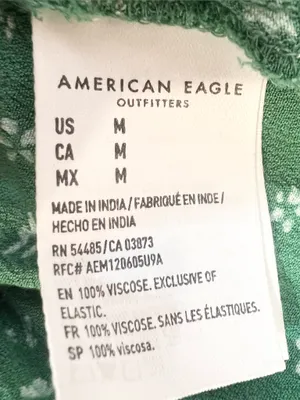 American Eagle Green Floral Tie Sleeve Smocked SquareNeck Mini Dress Size Medium thumbnail 10