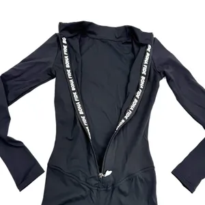 Workout Jumpsuit Gym Romper Long Sleeve Athletic Romper One Piece Slim Fit Yoga thumbnail 12