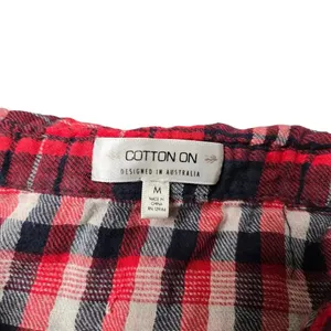 Cotton‎ On Red Plaid Button Down Flannel thumbnail 3