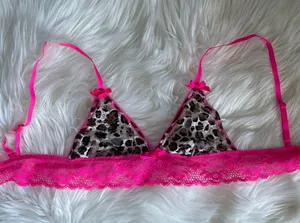 Hot Pink Cheetah Print Lace Bralette New Without Tags thumbnail 1