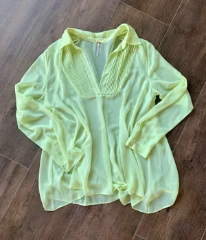 Free People lime green sheer tunic thumbnail 1