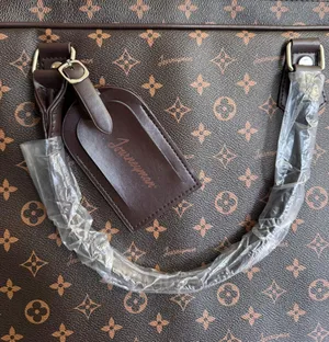 Brown Faux Leather Suit Bag thumbnail 2