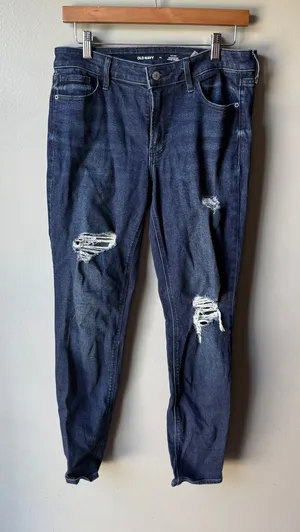 Old Navy Rockstar Super Skinny Distressed Jeans Women’s Size 10 thumbnail 1