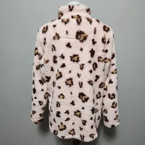 Mommy & Me Pink Leopard Sherpa ¼ Zip Pullover Size Large thumbnail 5