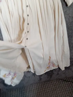 Free People Day Glow Embroidered Babydoll Dress Ivory Floral Boho Peasant thumbnail 6