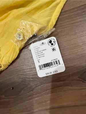Free People Norla Cotton Mini Dress Small S Solar Lemon Yellow NWT thumbnail 7